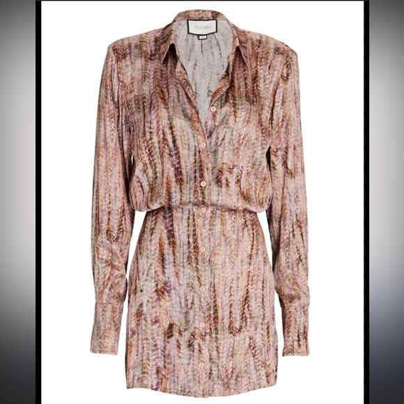 $498 ALEXIS INTEMIX EXCLUSIVE "CIANDRA" ABSTRACT PRINT BOHO SHIRT DRESS XS - Picture 4 of 8